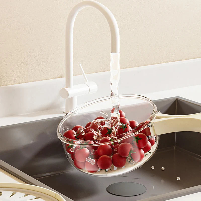 2-in-1 Rinse & Drain Bowl with Lid – Multi-Purpose Food Prep & Storage Container