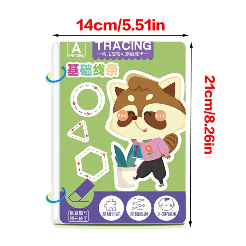 Reusable Magical Tracing Workbook - Pen Control Practice Book for Toddlers