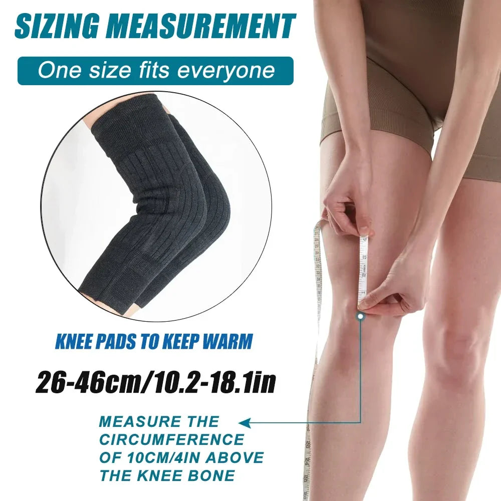 Wool Knee Brace Pads Winter Thermal Knee Warmers