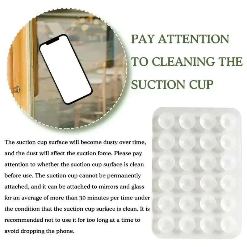 NEW Silicone Suction Cup Phone Holder Suction Cup Wall Stand Square Anti-Slip Single-Sided Case Mount Back Sticker