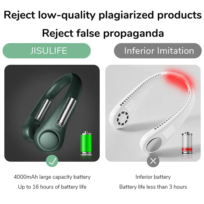 Rechargeable Neck Fan – Bladeless Hands-Free Personal Cooling Fan