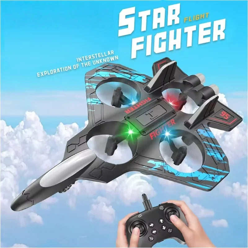 2.4G remote control fighter electric foam glider stunt tumbling UAV hovering helicopter with LED colorful lights