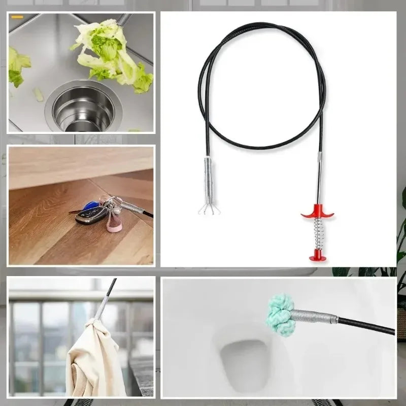 Flexible Spring Drain Unblocker for Sink Tub Kitchen KitchenBending Sink Tool