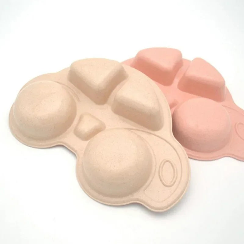 Cute Car Shaped Wheat Straw Tableware for Baby Kids Dishes Children Plates