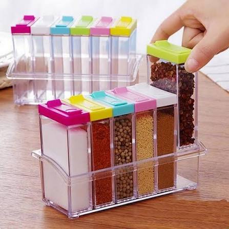 6 Pcs/Set Spice Shaker Plastic Jar