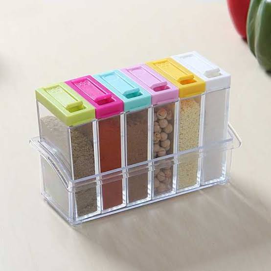 6 Pcs/Set Spice Shaker Plastic Jar